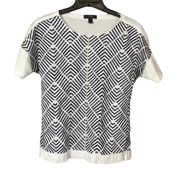 Sports Shirt Navy Blue Herringbone with Jaquard Motif main image 1